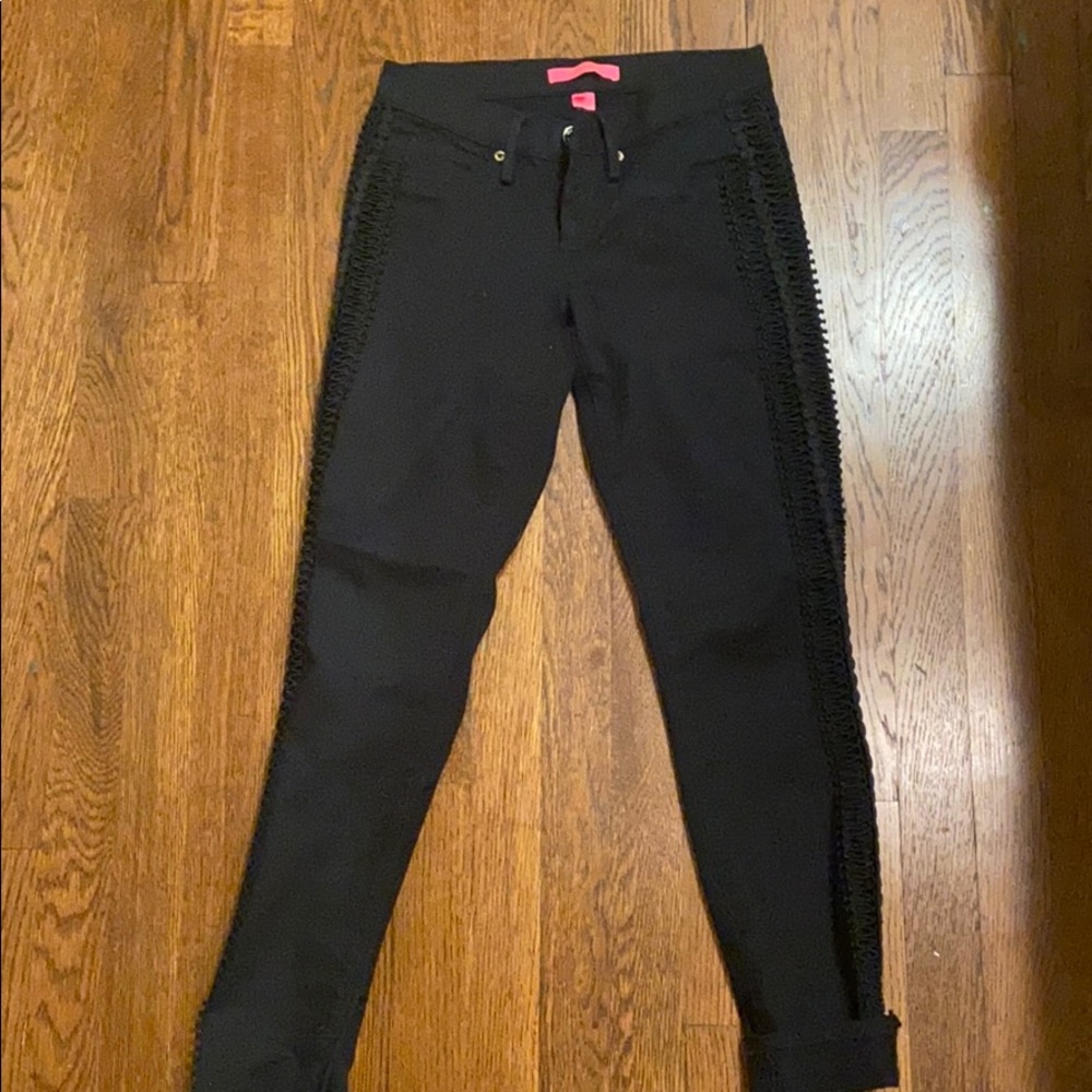 Lilly Pulitzer black jeans with trim on side